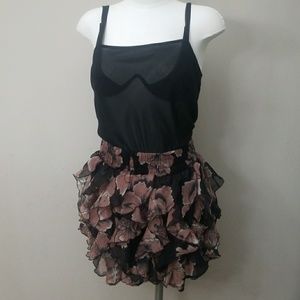 Wet Seal Floral Ruffle Skirt